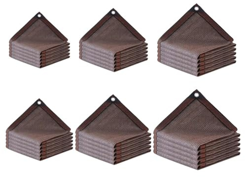 FUANA Brown Shade Sail for Garden Outdoor Shading, HDPE Sun Shelter Awning 2x4m 2x5m 3x4m 3x5m, Weather Resistant Sunblock Net with 6-Line Edging 3x5