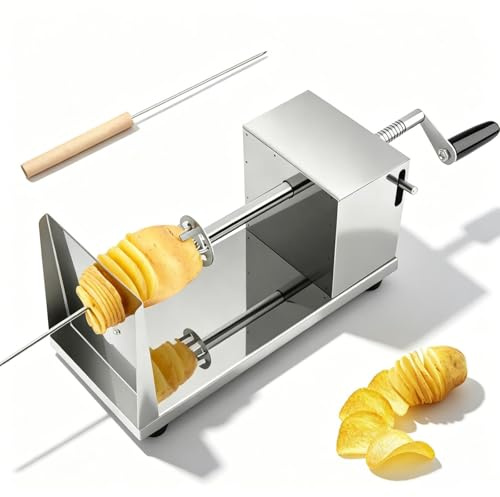 Zencantorous Spiralschneider Kartoffelschneider Kartoffel Twister, Gemüse Schneider aus Edelstahl, Kartoffelspiralenschneider, Spiralkartoffelschneider,für KartoffelnObst, Tornado Chips, Gurken