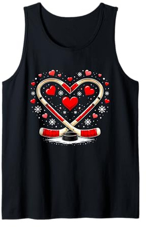 Bastoni da Hockey a Forma di Cuore, per San Valentino, per Uomini e Donne Canotta