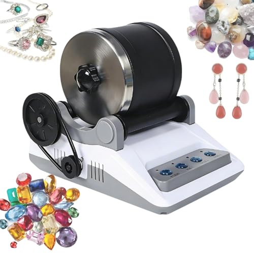 Kit de máquina de Vaso de Roca, Molinillo de Gemas eléctrico, Kit de Vaso de Roca Profesional, máquina pulidora de Piedra con Botones de Temporizador, diseño Desmontable, para Gemas