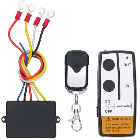 KIXZSAZ Cabrestante Universal para Coche, Kit de Control Remoto, cabrestantes de Repuesto, Controlador Entrada/Salida, transmisor, Receptor, Conjunto arnés, Piezas Repuesto
