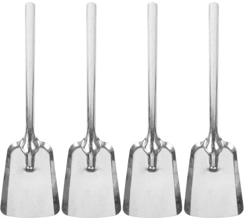 GETAJGHSD 4 Piezas de Pala para Carbón y Restos de Acero Inoxidable, Herramienta para Chimenea Fácil de Operar y Almacenar, Adecuado para Uso en Casa y Fiestas