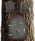 Relaxdays, marron Décoration pour tronc d‘arbre, maison de lutins, elfes, fées, déco de jardin féerique, porte, fenêtres