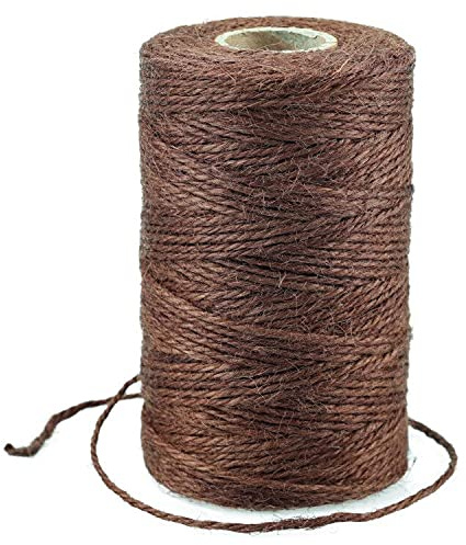G2PLUS 100M Dunkelbraun Juteschnur, 2MM Jute Schnur für Garten, 3-Lagig Bastelschnur für Basteln, Jute Dekokordel für DIY Kunstgewerbe Gartenarbeit