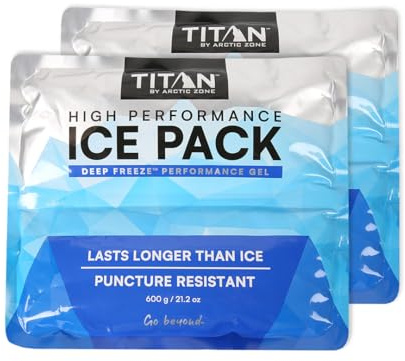 Titan Soft Gel Ice Pack, hält länger als Eis, wiederverwendbar, 2 Packungen, 600 g
