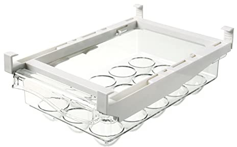 ISAKEN Portauova per Frigorifero Vassoio per Uova in Plastica con Ripiano, Scatola Trasparente per 18 Uova, Contenitore per Uova per Cucina Frigoriferi Cassetti