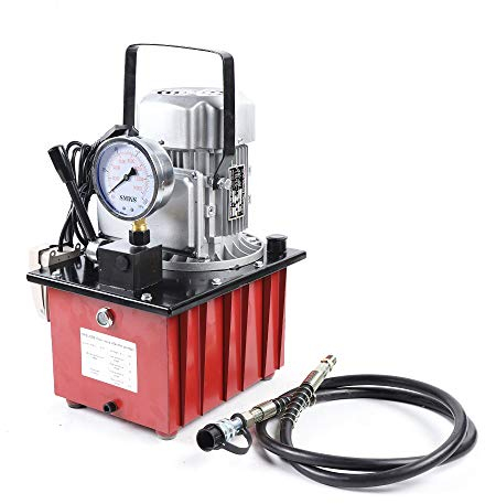 750 W Electric Powered Hydraulic Pump Hydraulic Generator Solenoid Valve 70 MPa Electric Hydraulic Pump with Manual Valve (Red)