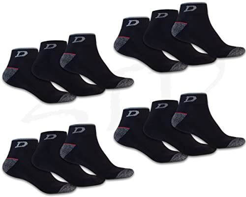 Dickies 12 pares WORK SNEAKERS Sneaker Socks - Calcetines de trabajo bajo (talla 39-50), 12 pares negros, 43-46