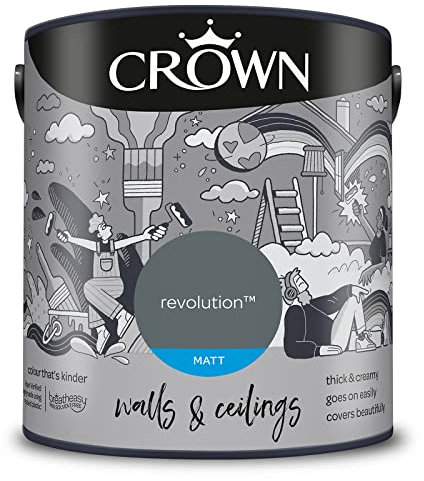 CROWN 2.5L Breatheasy MATT Emulsion Paint for Walls & Ceilings - REVOLUTION