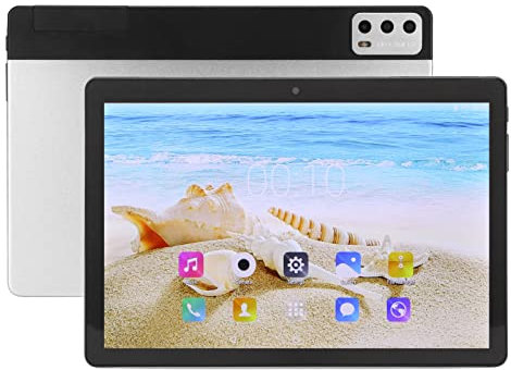 Shanrya Tablet Portatile, Supporto Chiamate 4G RAM 128G ROM 10 Pollici Processore Octa Core per Tablet per Viaggio per la Casa (Bianco)