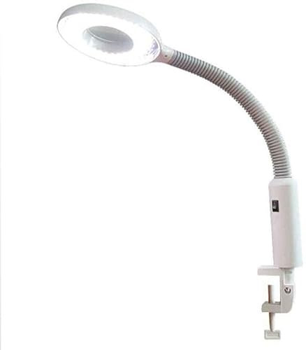 HWSY 5X Grand Support de loupe - Lampe loupe Support de Montage pour Lampe de Travail Pince Lampe loupe Mains Libres avec 74 lumières LED à économie d'énergie - pour la Lecture, Les Loisirs,