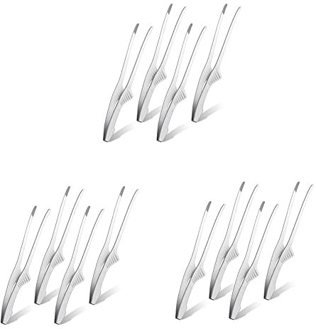 liovitor 12X Korean and Japanese BBQ Tongs Self-Standing Grill Tongs Non- Cooking Utensils Stainless Steel Tongs