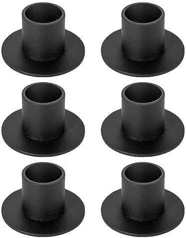 SPORWAY Kerzenständer Schwarze 6 Stück, Retro Kerzenhalter Kerzenleuchter für Stumpenkerzen, Dinner Kerzenständer Kerzenleuchter Dekoration Kamindekoration für Wohn Esszimmer Schlafzimmerdekoration