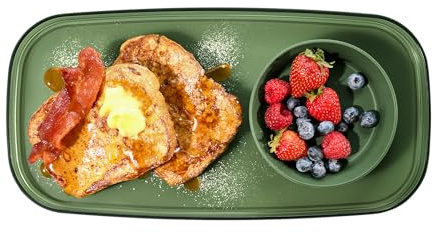 madesmart Dipware Small Reusable Serving Tray for Appetizers and Snacks, Food-Safe Small Appetizer Serving Platter with Removable Dip Bowl, Olive