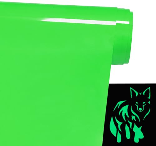 FOSER Pellicola per plotter in tessuto, si illumina al buio Pellicola per plotter 30,5 cm × 1,5 m Vinile per trasferimento termico