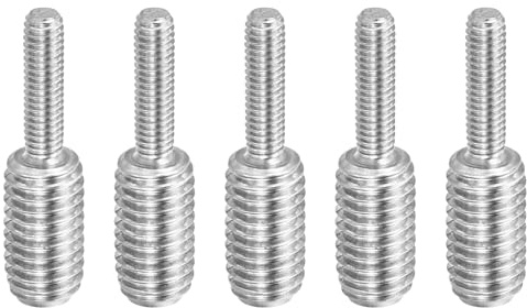 PATIKIL M4 x 0.7 auf M8 x 1.25 Doppeltendgewindebolzen, 5 Stück 304 Edelstahl Stangenbolzen Gewinde Reduzieradapter für Möbelbeschläge, 30mm lang