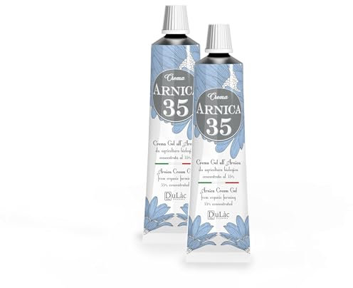Árnica 35 - Gel Crema con 35% de Árnica Ecológica, Menta y Eucalipto, Acción Fuerte, Ideal para Masajear los Músculos y las Articulaciones, 2 x 50 ml, Made in Italy