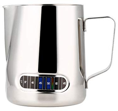 Lybunair 600 ml Edelstahl-k zum Aufschäumen von Kaffee und Milch, Dampfgarer, k mit integriertem Thermometer für Zuhause, Café, Bar, Restaurant, Hotel