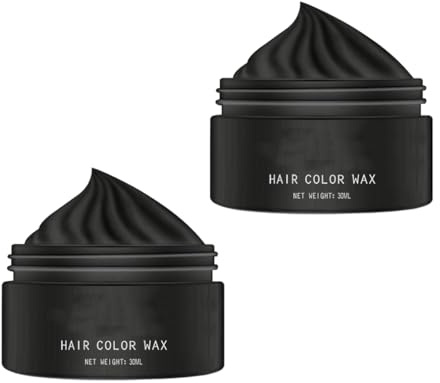 2pcs Temporary Hair Color Wax, One-time Temporary Modeling Colour Hair Dye Wax, Easy Washable Instant Hair Dye, Temporary Hair Color For Men, Women, Party Or Cosplay (Black)
