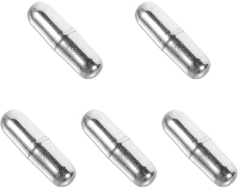 iplusmile 5 Stück Magnetrührstäbchen Edelstahl (23,5 x 7 mm) - Zylindrischer Rührfisch für Magnetrührer - Robuster Magnetischer Rührstab für Labor, Chemie & Hobbybrauer Hefe (Silber)