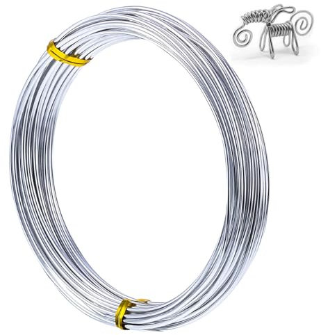 18 Gauge Aluminum Craft Wire 30m, 1mm Bendable Metal Wires Thin Armature Wires for Sculpting, Modelling, Floral Making, Dolls DIY, Jewelry Making, Wire Weaving and Wrapping Christmas Wreath Making