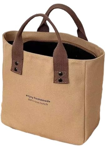 JISADER Sac fourre-Tout en Toile pour Femme, Petit Sac fourre-Tout à poignée supérieure, Sac de Courses Robuste, Sac à Main pour Le Travail, Les Voyages et, Kaki