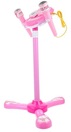 ifundom Karaoke Toys Musical Toys Microphone Handheld Microphone for Kid with Stand Amplifying Microphone Children Singing Karaoke Karaoke Machine Pink Plastic