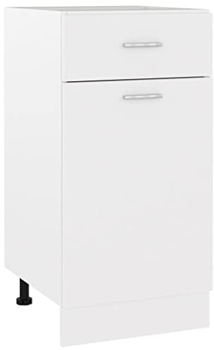 Myheimly Küchenschrank,Unterschrank Küche, Küchenmöbel, Küchenzeile,Standschrank Küche,Wandschränke,Aufbewahrungsschrank Schubunterschrank Weiß 40x46x81,5 cm Holzwerkstoff