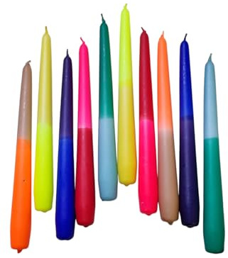 Regenbogen Kerzen bunt mit Farbverlauf, Kerzenset mehrfarbig in neon, pastell und bunt extra lang, Geschenk Frau, Freundin Mitbringsel Erwachsene, Geschenk Geburtstag Kollegin GLOWYBOX regenbogen