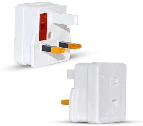 Pack of 2 Electric Shaver Adapter Plug Converts 2 Pin to 3 Pin UK Plug Power Adapter for Shaving Razors Toothbrushes Dual Pin Converter