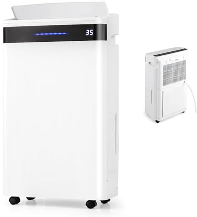 SOARS Luftentfeuchter, elektrischer Luftentfeuchter, leise, 25 l/Tag, Feuchtigkeitsanzeige, 4 Funktionsmodi, 2 Entwässerungsmethoden, Wassertank 5,5 l, Timer 0 – 24 Stunden