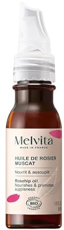 Melvita - Olio di Rosa Mosqueta - Trattamento Viso Rigenerante - Incarnato Uniforme, Pelle Nutriente, Radiosa & Liscia - Ricco di Omega 3-6-9 - Naturale - Flacone da 50 ml