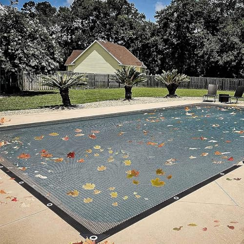 Schwimmbad-Schutznetz Für Rechteckige Schwimmbäder, Winterabdeckung für Sonnenschutz, Stark und Dicht und nicht Leicht zu Reißen(black,4x8m)