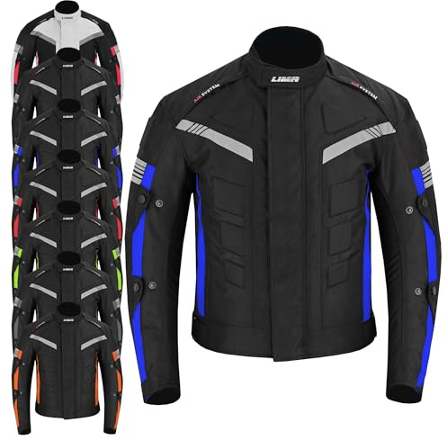 LIMA MOTO Men’s Motorcycle Motorbike Jacket 4 Season Cordura Textile Biker Jacket Waterproof Windproof with CE Armor, Air Vents & Removable Thermal Liner