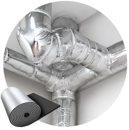 Schalldämmwolle, selbstklebende Dämmmatte, Aluminiumfolie zur Schalldämpfung und Hitzeabschirmung for Auto, Rohre, Dach, Wände, Mehrzweck-Wärmedämmung(1*3m/3.2*9.8ft,25MM(THK))