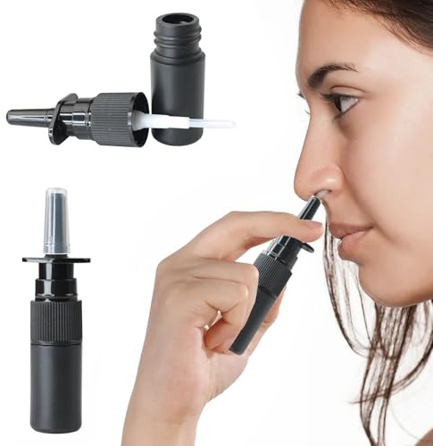 Ayrirel 50PCS 10ml Black Plastic Nasal Spray Bottles Empty Refillable Fine Mist Sprayers Portable Rhinitis Care Sprayer for Nasal Care Home and Travel