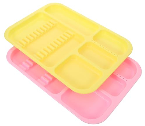 JECOMPRIS Lot de 2 Barquettes en Plastique Pp, Plateau de Conservation Compartimenté, Plateau D'instruments Portable pour Rangement et Organisation D'outils