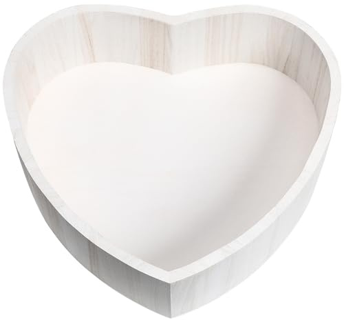 NUOBESTY Herzförmiger Holzkorb als Babyfotografie Requisite für Neugeborene Leicht zu Tragen Weiß für Newborn Photography und Aufbewahrung