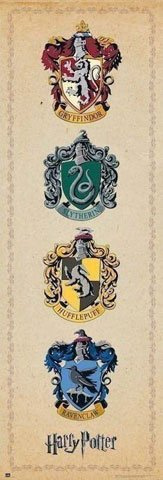 empireposter Harry Potter - Türposter - House Crests