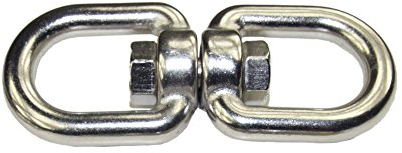 KAMERO Edelstahl V4A, Drehgelenk 6x60mm für Grillrost-Aufhängung, rostfrei (Drehwirbel 6x60mm)