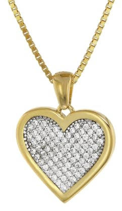 trendor Herz-Anhänger Gold 333 + vergoldete Silberkette 75560