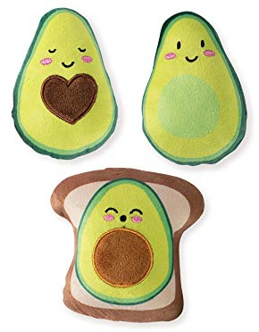 Fringe Studio Squeaker husdjur leksaks set, set med 3, avokado (289434)