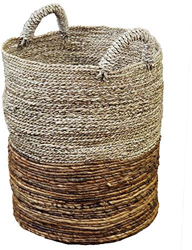Stoneage Arts Basket Banana/Seagrass Hand Crafted with Genuine Human Touch (14x14x17 inch)