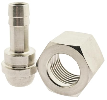 Schlauchtülle mit drehbarer Überwurfmutter G 1/2 - 9 mm, 16 bar Messing vernickelt