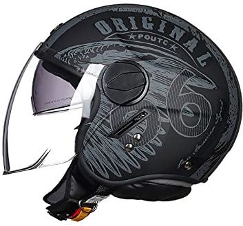 LIONCIANO Motorradhelm, ECE 22.06-zertifizierter halboffener Helm, offener Helm, Moto und Roller, Damen, Erwachsene, Anti-Kratz-Visier