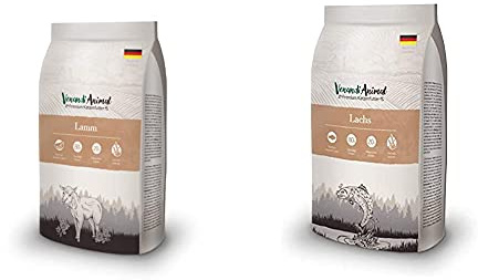 Venandi Animal Premium Trockenfutter für Katzen, Lamm, getreidefrei mit viel frischem Fleisch, 1.5 kg & Premium Trockenfutter für Katzen, Lachs, getreidefrei mit viel frischem Lachs, 1.5 kg