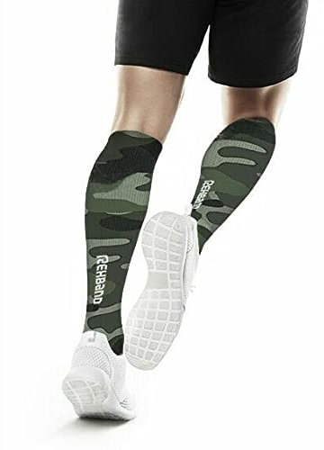 Rehband Medias de compresión Hombres y Mujeres, Calcetines de compresión Deportivos, Medias de Apoyo Que promueven la circulación sanguínea, Color:Camuflaje - 1 Par, Talla:XS