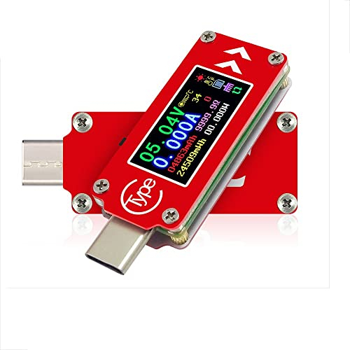 Fasizi TC64 Typ-C Farb-LCD-Display USB-Voltmeter Amperemeter Spannung Strommesser Multimeter Batterie PD-Aufladung Powerbank USB-Tester