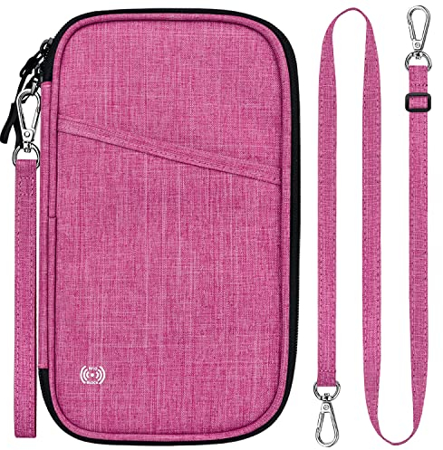 ENONEO Wasserdicht Reisepass Tasche Familie Reisepass Brieftasche RFID Reisepass Etui Reisepasshülle Groß Ausweistasche Reiseorganizer Dokumente,für 8-10 Pässe Flugticket Kreditkarte