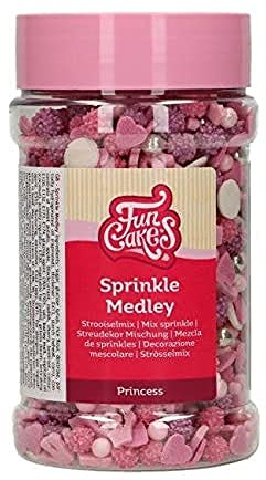 FunCakes Sprinkle Medley Prinzessin: Zuckerstreusel, großartiger Geschmack, perfekt zum Dekorieren von Kuchen, Sprinkle Mix. 180 g.